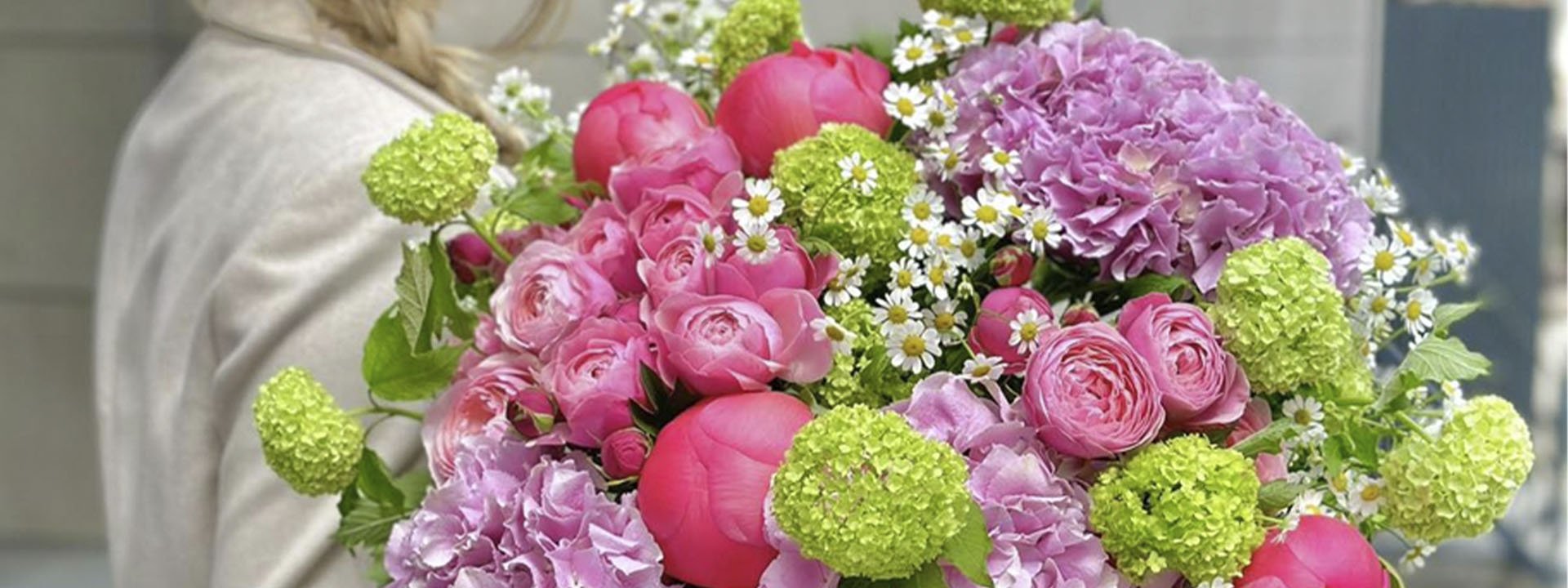 Various colored flowers gathered in a bouquet