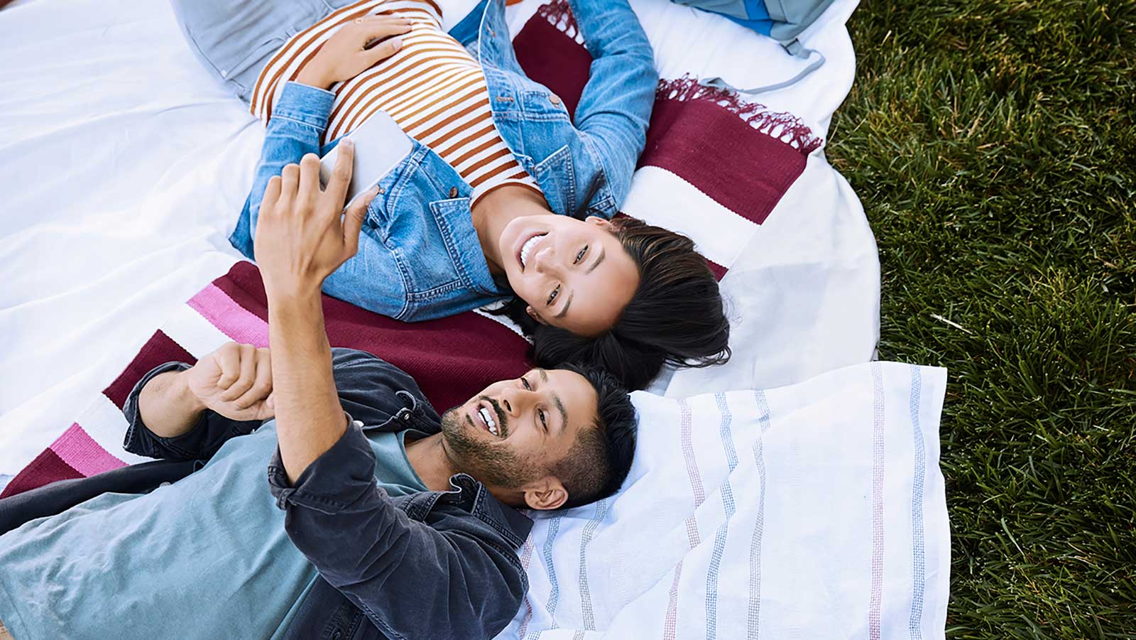 couple taking selfie photo