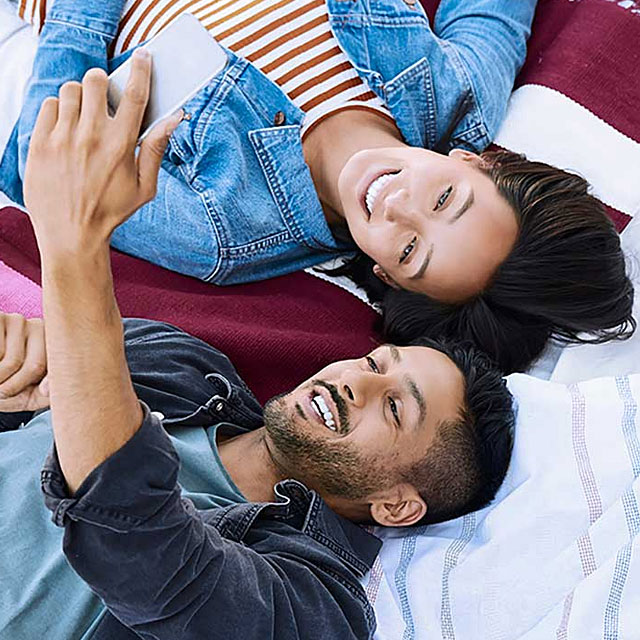 couple taking selfie photo