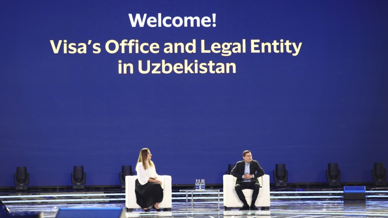 Andrew Torre and Vira Platonova at Visa Payment Forum. Welcome! Visa`s Office and Legal Entity in Uzbekistan