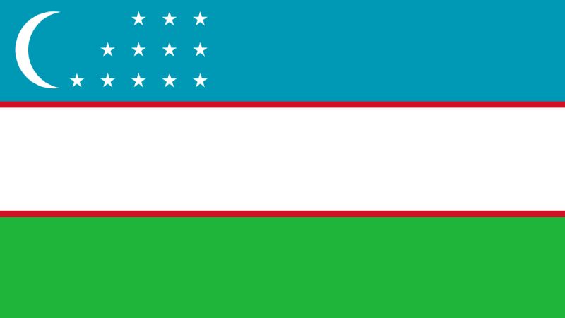The flag of Uzbekistan