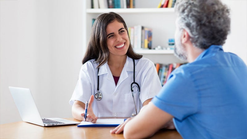 A person at a doctor's appointment