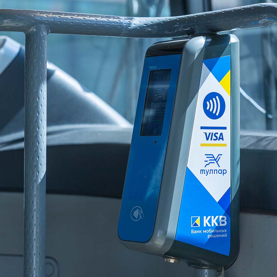 payment terminal in a bus